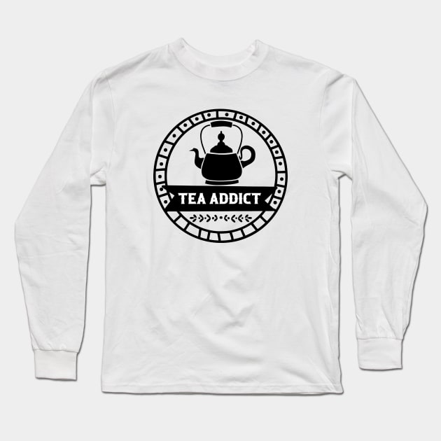 Tea Addict - Retro Vintage Long Sleeve T-Shirt by TypoSomething